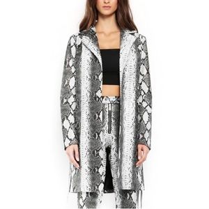 I Am Gia Snakeskin trench coat faux leather